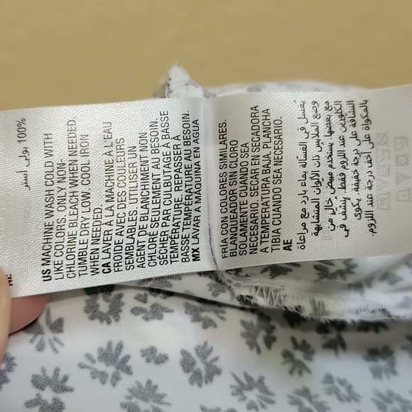 Alfani White with Black Print Short Sleeve Blouse Women's Size 2X - Picture 5 of 16